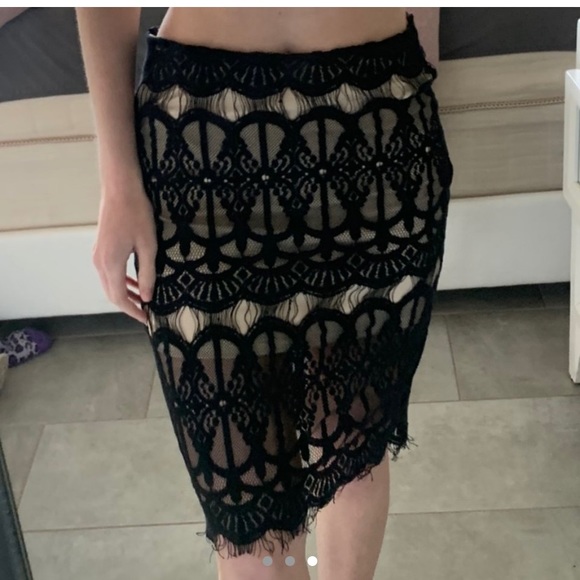 J.O.A. black lace pencil skirt - Picture 3 of 3